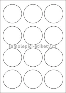 Etikety PRINT kruh průměr 60 mm (1000xA4) - hnědý proužkovaný papír