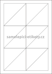 Etikety PRINT 90x90 mm, trojúhelník (100xA4) - hnědý proužkovaný papír
