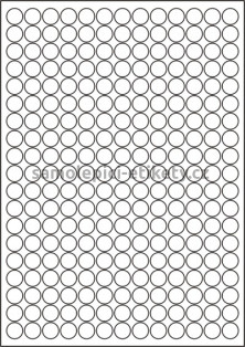 Etikety PRINT kruh průměr 14 mm (1000xA4) - průsvitný papír