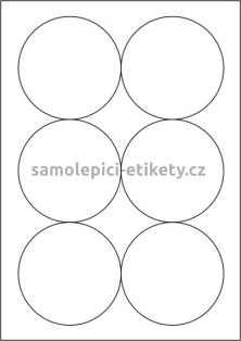 Etikety PRINT kruh průměr 95 mm bílé lesklé pro inkoustový tisk (50xA4)