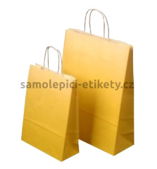 Papírová taška 32x13x28 cm, s krouceným uchem, žlutá (uvnitř bílá)