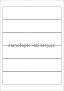 Etikety PRINT 97x42,4 mm bílé pololesklé 250 g/m2 (1000xA4)