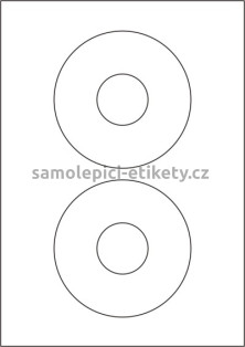 Etikety PRINT CD 118/44 mm bílé pololesklé 250 g/m2 (50xA4)